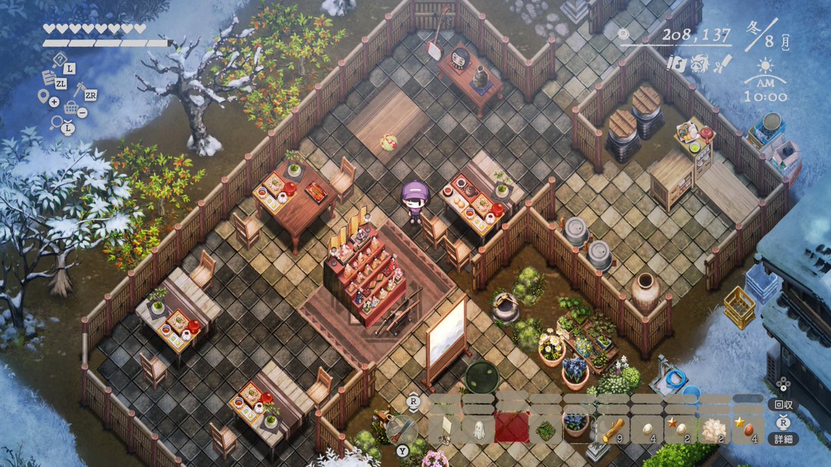 iwawotobuneko's tweet photo. ほの暮しは庭作りをするゲームですが
うちは蕎麦屋を始めました
やはりこの先観光業を考えるなら観光客向けの飲食店が必要になるでしょう　地元の野菜　鹿おどし、つくばい、盆栽、四季折々…都会人が山奥の村に求めるものを用意してがっぽりと…👌 https://t.co/Lfx9RDyzr7