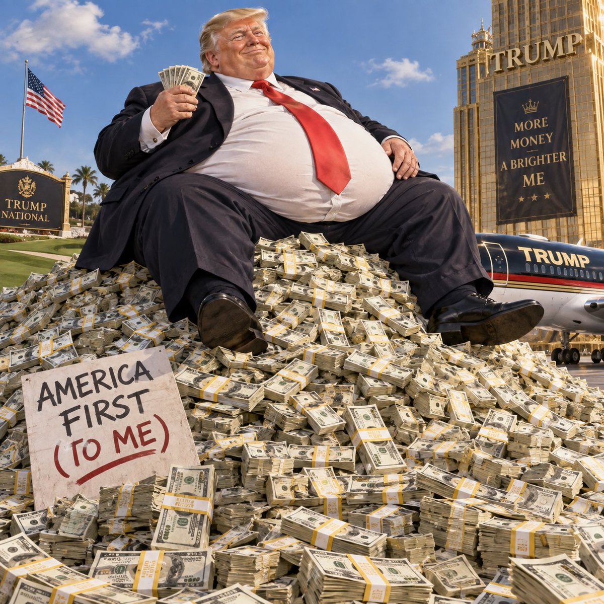 Introspectate's tweet photo. @factpostnews Trumps version of inexpensive https://t.co/GwKh57l5nL