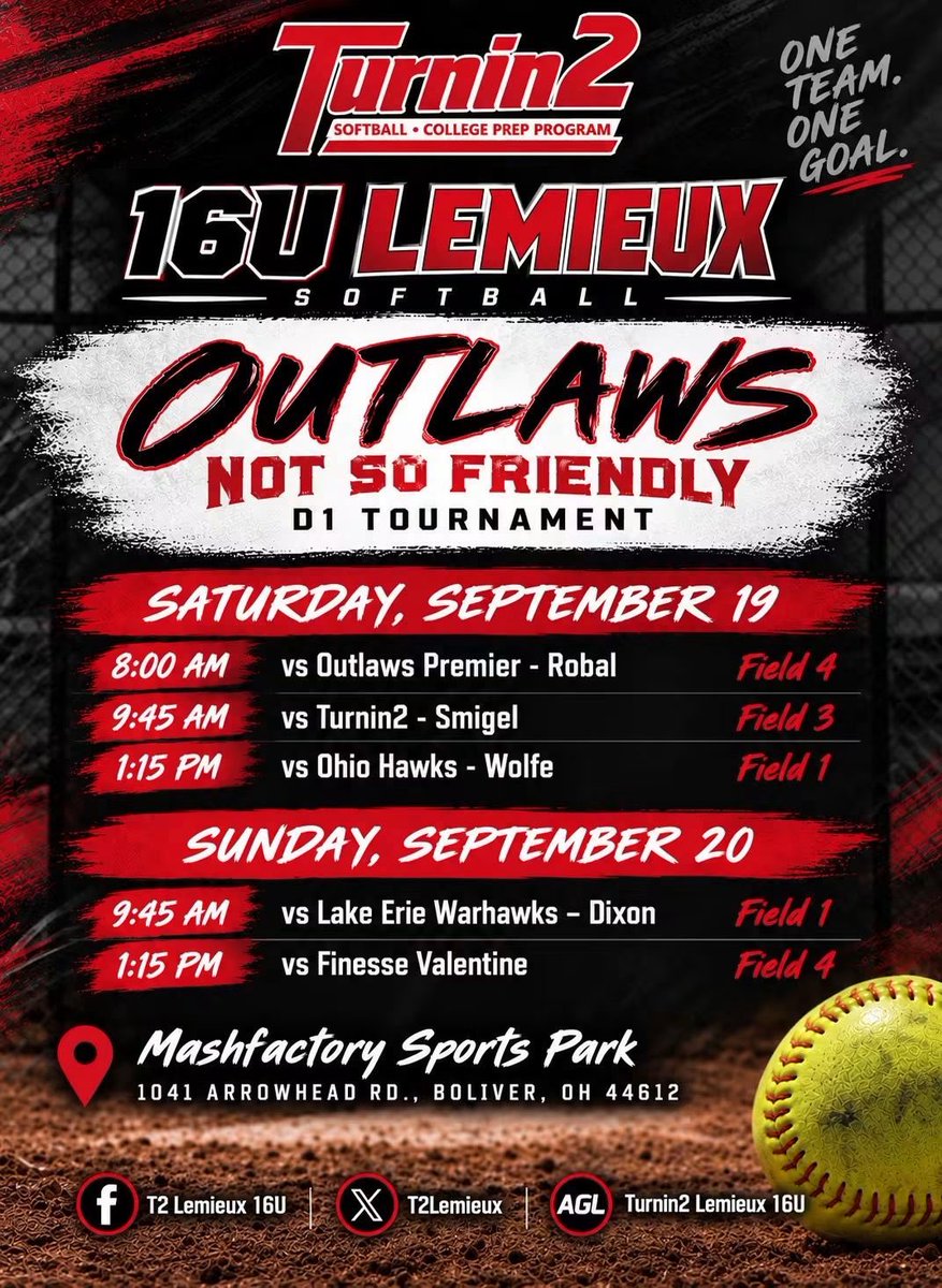 Cbeatty_2028's tweet photo. Schedule for the Outlaws Not So Friendly Tournament! I’m excited to play this weekend! https://t.co/3kiptBhHYF