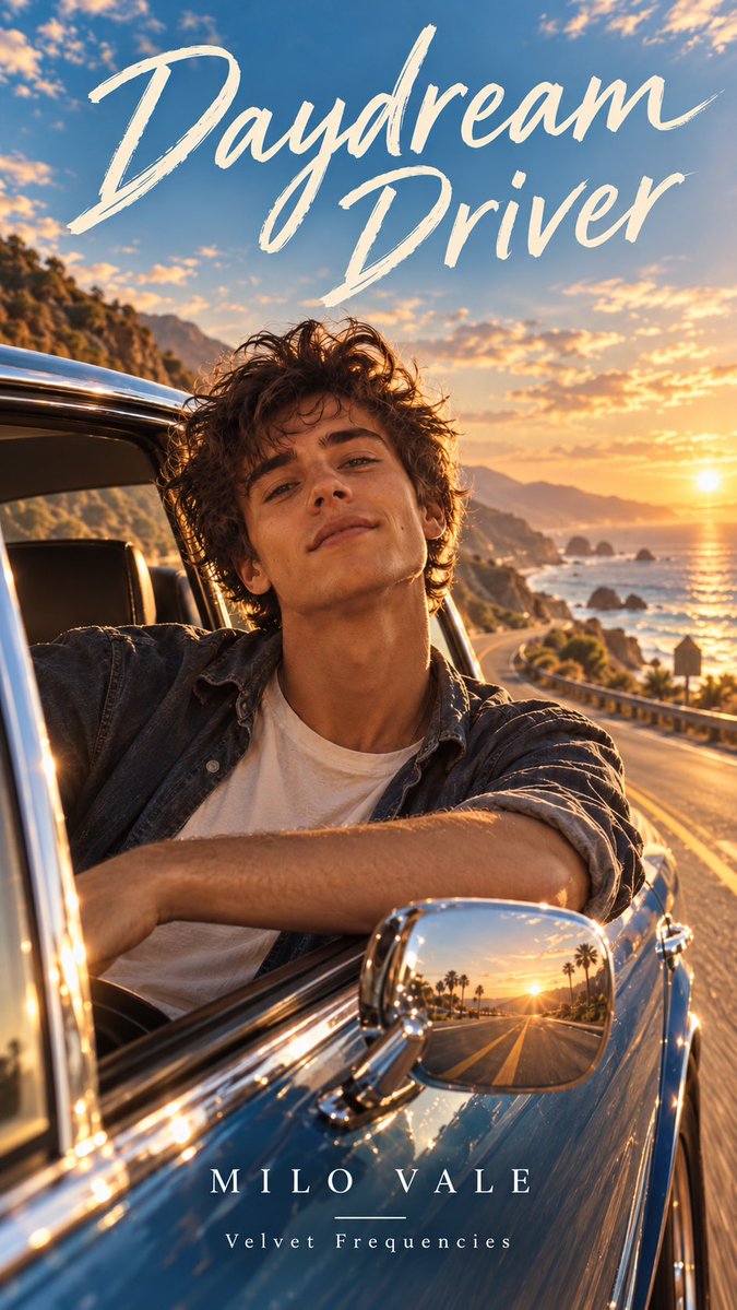 VelvetFreq's tweet photo. No map. No fear. Just the sun ahead. ☀️🚗
Milo Vale is back with “Daydream Driver” — a little glimpse of where his sound is going in his second album.
Head in the clouds. Heart on the run. Chasing the sun. 
🎙️https://t.co/4LRgF2xYXe
Copyright 2026 Velvet Frequencies.
#IndiePop https://t.co/vWqg5NrPn3