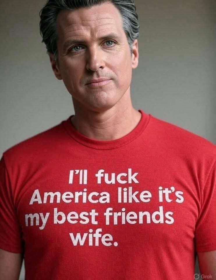 Homeland_1776's tweet photo. @GavinNewsom @realDonaldTrump The guy who fucked his buddy’s wife mocking The President over a 17¢ gas spike is hilarious. 

California taxes gasoline at 63.4¢ a gallon before other taxes &amp; fees.

Gavin, maybe sit this one out, &amp; leave your friend’s wives alone. https://t.co/plZIYw1sJ4