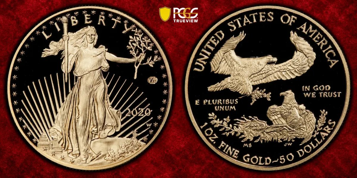 elitecoingroup's tweet photo. Seven minutes. That's all it took to create a modern American rarity. 🧵👇

On November 5, 2020, at noon Eastern, the U.S. Mint put a coin on sale that would rewrite the modern collecting playbook: the 2020-W V75 Proof American Gold Eagle.

The mintage? Just 1,945 coins — a deliberate nod to 1945, the year World War II ended. It remains the lowest mintage ever established for a U.S. Mint numismatic release. No other American Gold Eagle comes anywhere close.

Collectors flooded the Mint's website the moment sales opened. Record traffic overwhelmed the servers, throwing error messages at thousands of would-be buyers. Seven minutes later, it was gone. A $2,600 Mint product became one of the hottest modern coins in America — instantly.

What makes it special beyond the mintage:

🪙 The V75 privy mark on the obverse isn't just a stamp — its shape is based on the Rainbow Pool, the reflecting pool at the heart of the National World War II Memorial in Washington, D.C. A privy mark on a U.S. coin is itself a rarity.

🦅 It carries Augustus Saint-Gaudens' Liberty — arguably the greatest design in American coinage — paired with the original heraldic family-of-eagles reverse in its final era. The Mint overhauled the Gold Eagle reverse in mid-2021, making this a closing chapter, not just a low mintage.

💰 Issue price: $2,600. Secondary market prices exploded almost immediately, with PF70/PR70 examples commanding multiples of issue. Perfect-grade certified coins became the modern trophy.

The lesson for collectors: Rarity + symbolism + iconic design + historical timing = a coin that becomes a key date the day it's born. Most modern issues take decades to earn "key" status. This one earned it in seven minutes.

The 1,945 people who got through that day didn't just buy a coin. They bought the modern era's answer to the classic rarities.