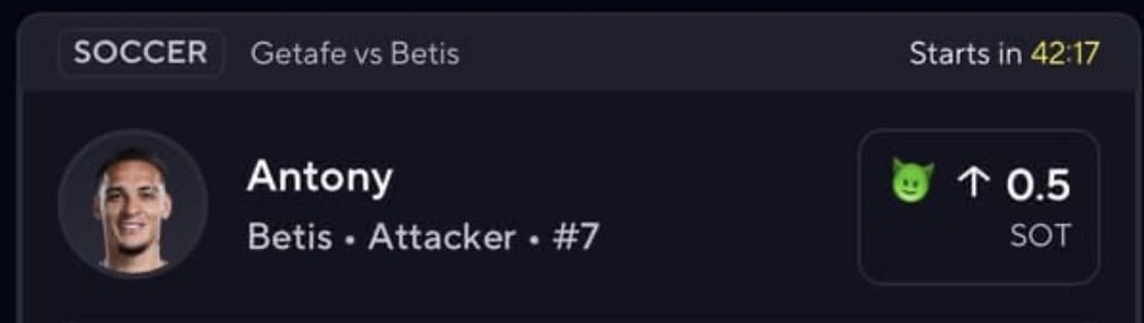 SoccerWinsOnly's tweet photo. Antony averages 1.2 sot at home

He is currently 12/14 covering his 0.5 line 📊

H2H- 2,1

Odds -280

#soccerbets #sportsbetting #prizepicks https://t.co/YGis0TdVDI