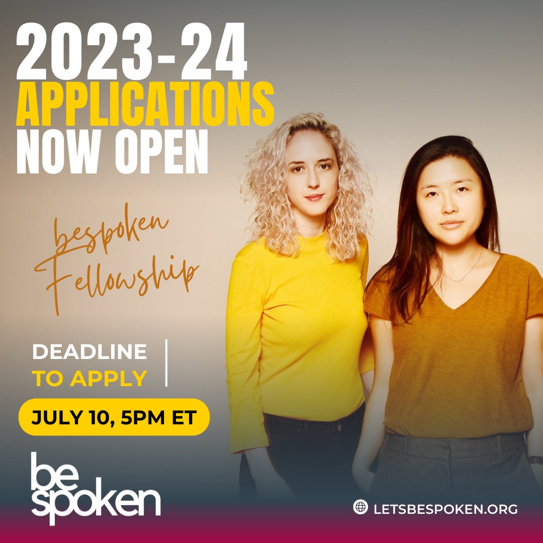 letsbespoken's tweet photo. Applications NOW OPEN: bespoken 2026-27 Fellowship - https://t.co/TZPRZOV75G https://t.co/Vweik9Iils