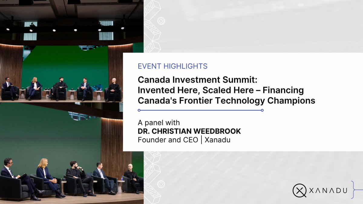 This past Monday, Christian Weedbrook (@​_cweedbrook), Founder and CEO of Xanadu spoke at the inaugural Canada Investment Summit on the panel “Invented Here, Sc