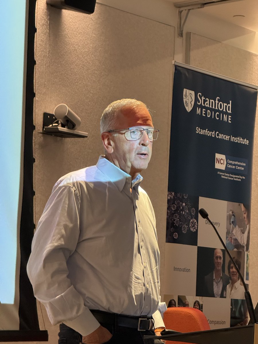 FunchainMD's tweet photo. 🚀 Day 2 @StanfordCancer #CCRTP26 goes where no fluid (sampling) has gone before: a dynamic dual plenary with @max_diehn and @Joseph_DeSimone discussing sampling everything except blood in non/low invasive methods using novel technologies and materials 🔮 

📸: @corsellos https://t.co/4p3D7DFqN9