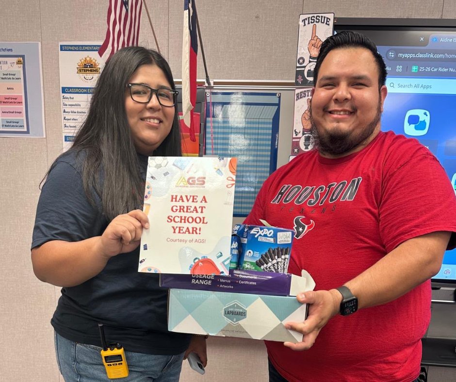 SolutionsAlly's tweet photo. #AGS is proud to support Stephens Elementary School by donating school supplies to help the staff and students start the year prepared, confident, and ready to learn. 📚✏️

We wish every student, teacher, and staff member an amazing school year ahead! 🍎📓

#BackToSchool #AGS https://t.co/8J9aiKseZ9