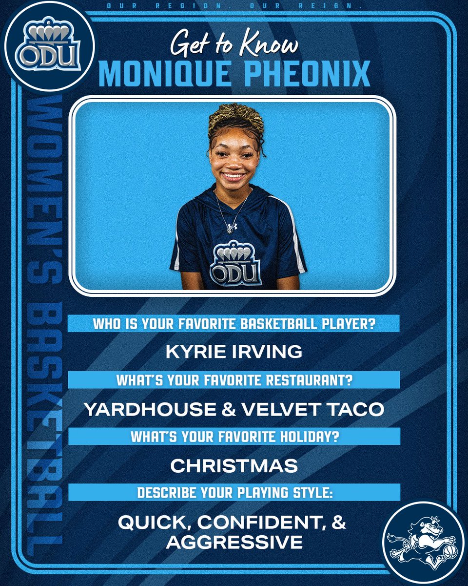 ODU_WBB's tweet photo. Last but certainly not least #0 👏

Monique Phoenix closes out our player spotlights as the Monarchs get closer to the season

#ODUSports | #ReignOn | #Monarchs https://t.co/6OSSgPUkam