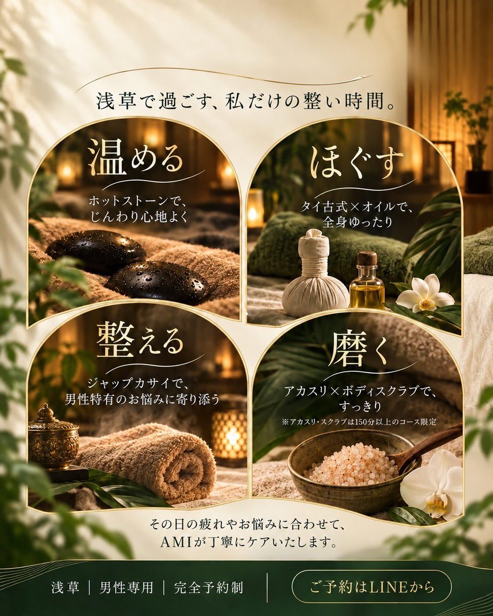 vnlidate's tweet photo. 明日9/18(金)のご予約案内です🌿

13:00以降、ご案内可能です✨
タイ古式やオイルトリートメントで、お身体のお疲れに合わせて丁寧に施術いたします。

ご予約・お問い合わせはLINEよりお願いいたします😊 https://t.co/pTH6kk6O5P