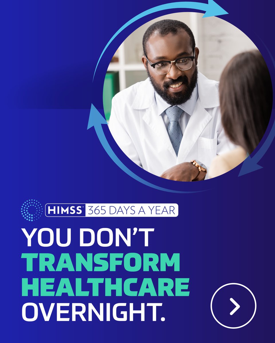 HIMSS's tweet photo. HIMSS brings together global members all united by one goal: to accelerate healthcare transformation.

Transformation doesn’t happen overnight. Whether you take a path of incremental or disruptive improvements, learn, grow, connect, and gain momentum with HIMSS all year.

We’re proud to unite and support passionate and talented minds shaping the future. Join us as a member: https://t.co/AdcylbmTFP