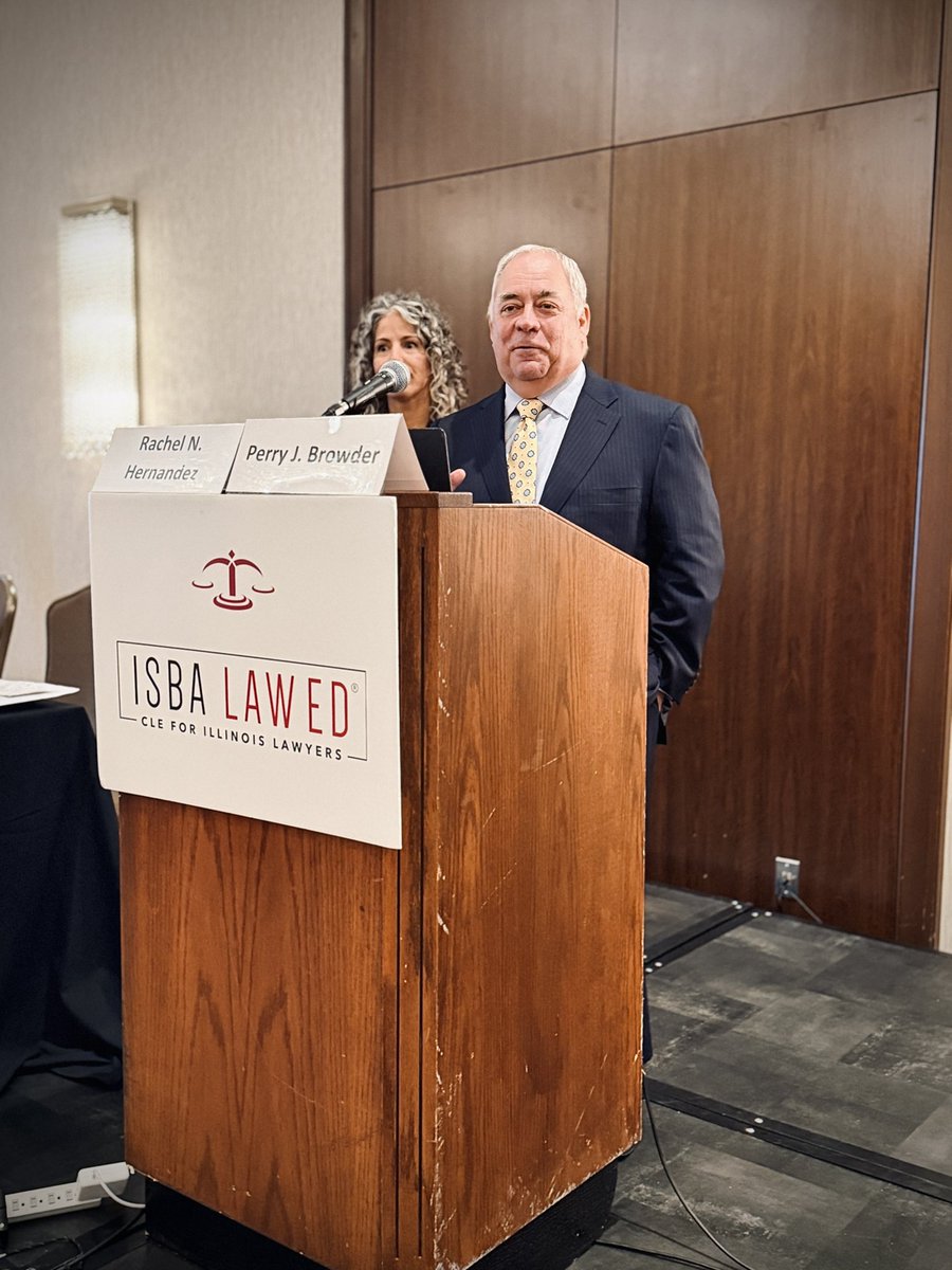 ISBAlawyer's tweet photo. ISBA President Perry Browder @SimmonsLawFirm &amp; Conference Chair Rachel Hernandez, Legal Solutions Collaborative Family Law, LLC, welcomed attendees to #ISBA #SSFC26 at the Peoria Marriott Pere Marquette! 🌟

Remember to tag ISBA on social media. 😉 https://t.co/oej7iEJkkk