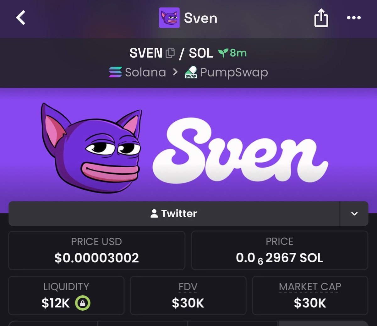 AlphaPulsevw's tweet photo. โก $SVEN โ $30K MC
$19K โ $30K ๐
Now around 1.6ร the earlier level.
๐ต๏ธ SVEN is getting noticedโฆ but thereโs another ticker Iโm tracking before it draws attention. Catch the hint in my bio.
CA: "DdWMWacKQKkfBZsXsbBnha6LxBfPdJeoBdsn5NYSpump"
#Sven #Solana #Memecoin https://t.co/SFCUPfjAHM
