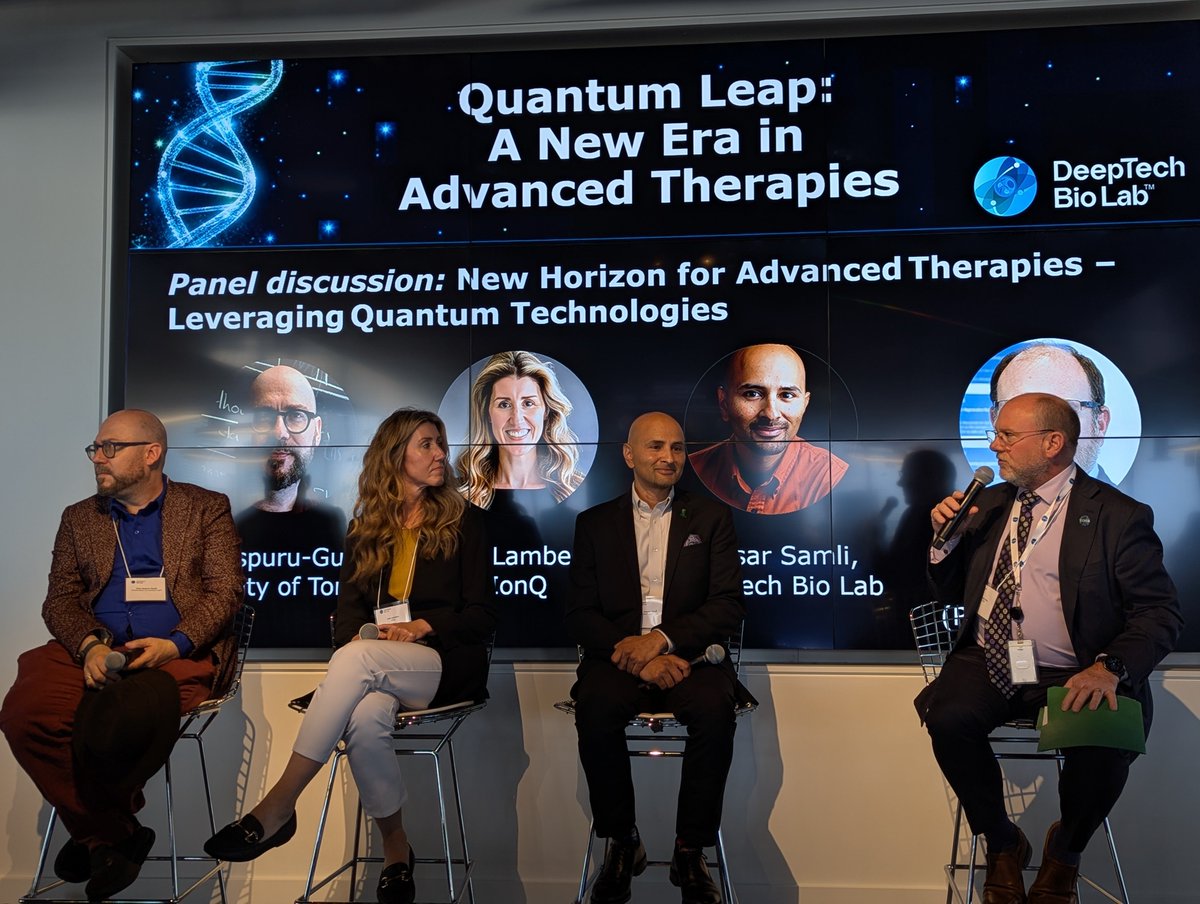 CCRM_ca's tweet photo. Banner week for #DeepTechBioLab: 1st a workshop at @IEEEQuantumWeek &amp; then an event in the @biolabs @UofT space, with presentations &amp; a panel. Want to learn more how we are bringing together #DeepTech companies with #lifesciences? https://t.co/GAOtNBvnIw @IonQ_Inc @KausarSamli https://t.co/n8fht8PDll