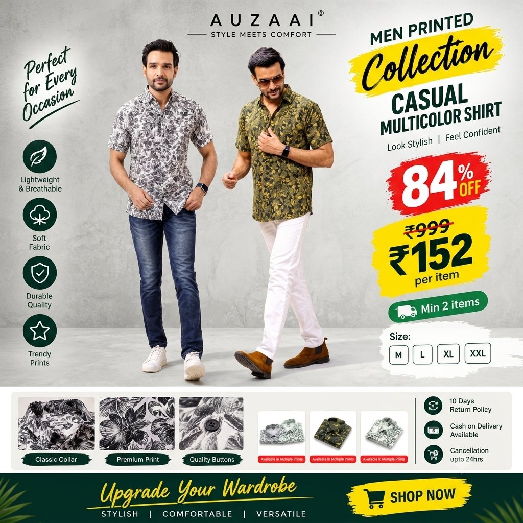 offerguruji's tweet photo. 84% Off: Auzaai Collection Men Printed Casual Multicolor Shirt @ ₹152 (Min Buy 2)
Buy👉 https://t.co/hoo74L5KfQ
#mensshirts #menswear #mensfashion #mensclothing #brøndby #RutoInHomabay #bollo_auto #GMMTVLiveHouse https://t.co/zrPQiQNMRq