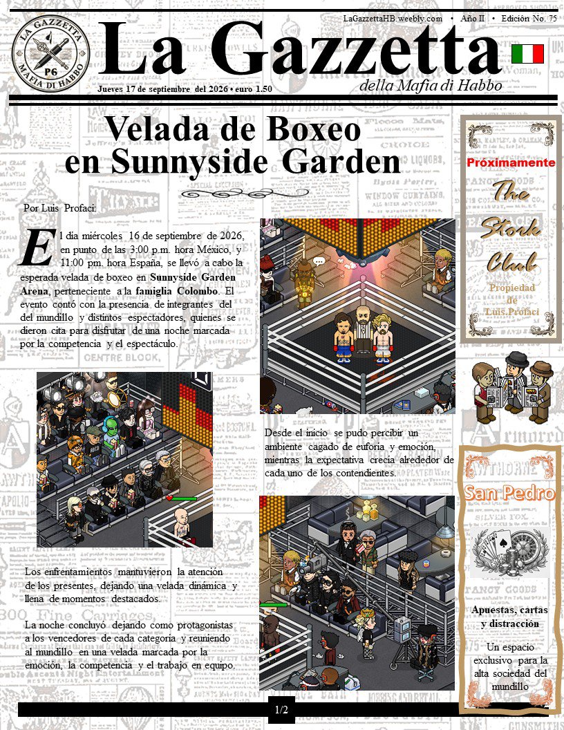 LaGazzettaES's tweet photo. Septuagésima quinta edición (75). Velada de Boxeo en Sunnyside Garden. https://t.co/ZxS8BIzDtz