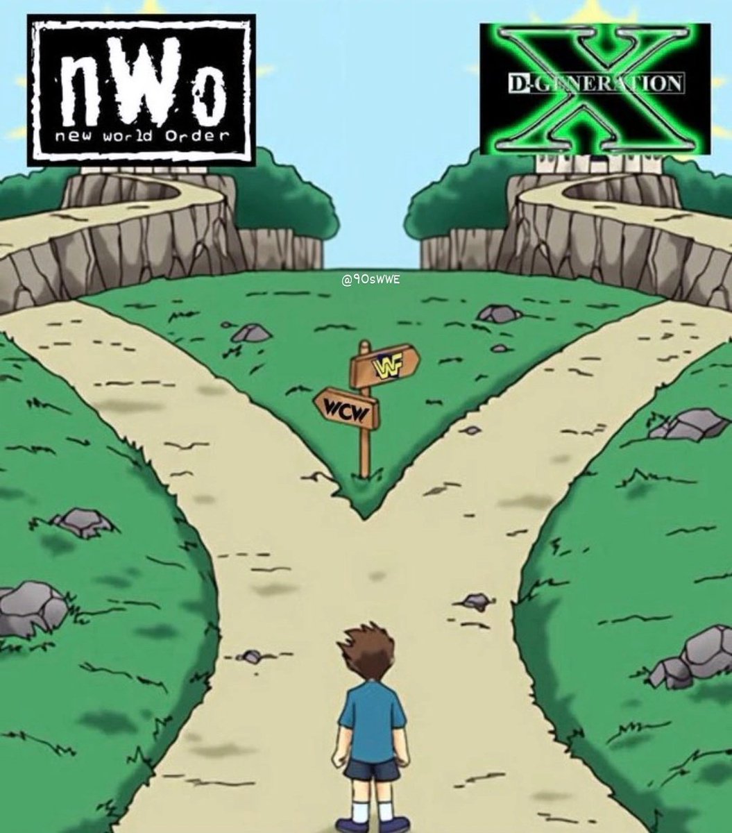 90sWWE's tweet photo. Pick a side https://t.co/LovxefUsKd