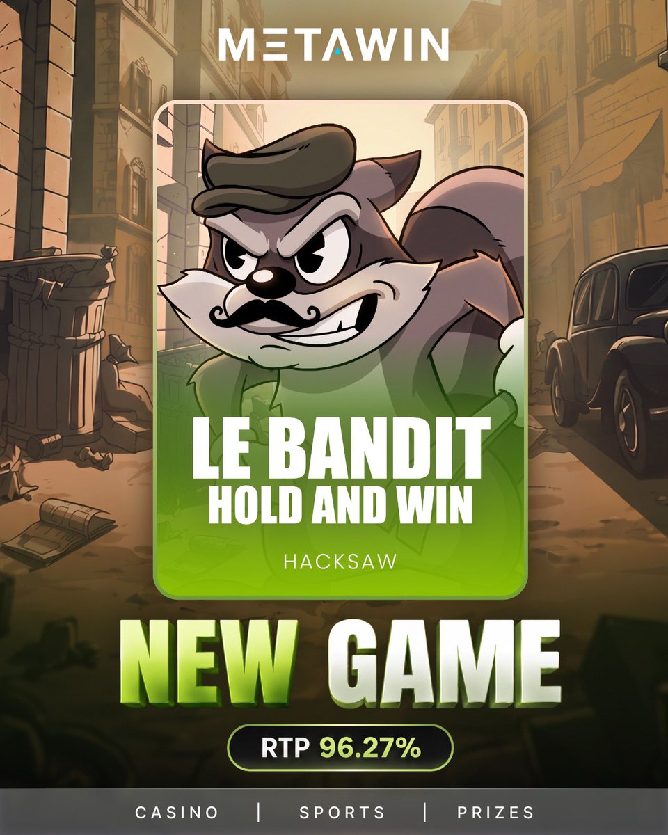 MetaWin's tweet photo. Play Le Bandit now on https://t.co/uFyY9Iue87 and win up to 2,500X your bet! https://t.co/LgKwc8Bq0j