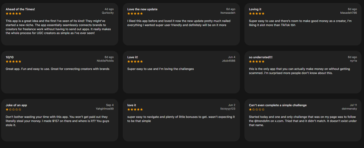 _j400x_'s tweet photo. TREND IS A JOKE

They literally put fake reviews after 2 of them were a 1 star what a mess

We should run JOKETREND fuck it

LET’S JOKE THE TREND https://t.co/h9QEmVYFk6