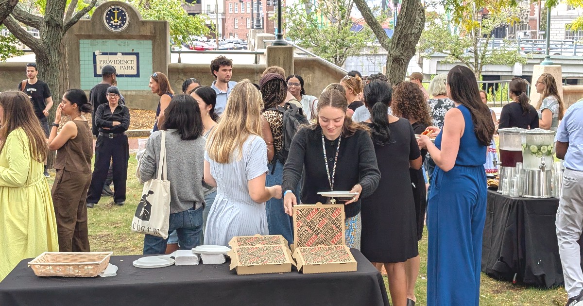 Brown_SPH's tweet photo. Pizza in the park is an excellent way to start the first full week of classes!!🍕 Thanks to Dean Beaudoin, Francesco's Pizzeria, and everyone who joined us outside for lunch today! https://t.co/g3bpowvmnH