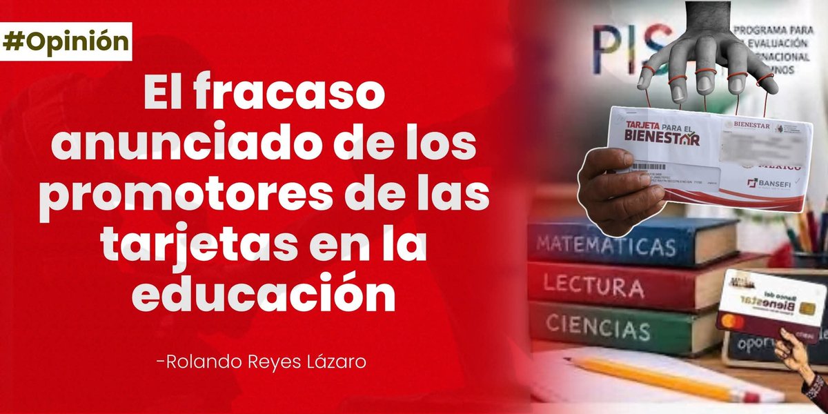 rolandoreyeslaz's tweet photo. Te invito a leer mi #Opinión| El fracaso anunciado de los promotores de las tarjetas en la educación

Completa en Facebook:
https://t.co/5goSeHnSLd https://t.co/w4btBNXyLH
