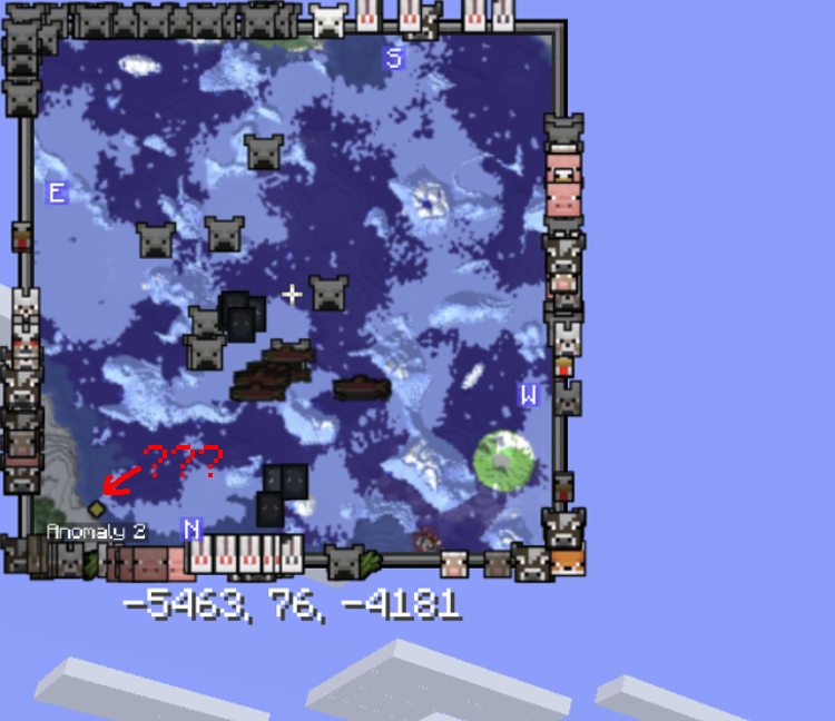 CautionZeroX's tweet photo. Was exploring overworld and found smth weird on my minimap, I dont know what this is, i didnt fly towards it because i didnt want to risk anything. probably related to the weird stuff from yesterday?? https://t.co/0nHf6NP1rL