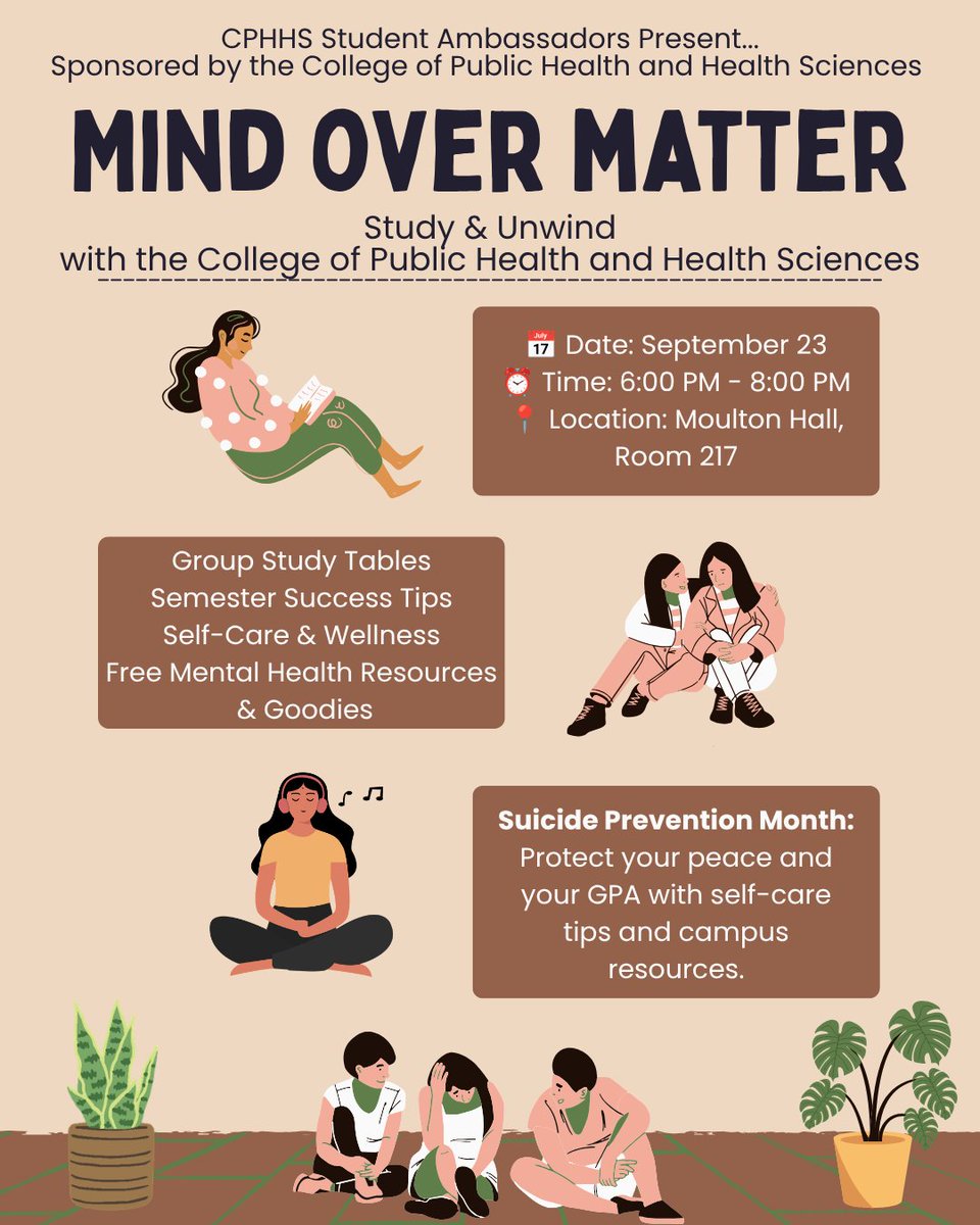 KentCPHHS's tweet photo. Your mental health matters, and so does your success! Join the #KentCPHHS Student Ambassadors for an evening of studying, self-care, and wellness at our Mind Over Matter event. Connect with students and enjoy success tips, health resources and goodies: https://t.co/bZOsEMs8Ze https://t.co/dsuM716ya3