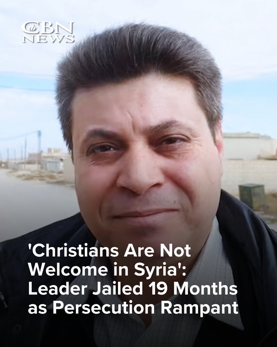 CBNNews's tweet photo. PRAY for Our Christian Brother in Prison 🙏 A persecution watchdog group is speaking out for Christians in Syria, citing a disturbing case as an example of a much broader problem in the country.

Suleiman Khalil is the former mayor of Sadad, a historic Christian town he helped defend against ISIS's mass killings and kidnappings in 2015. Syria's transitional government arrested him in February of 2025.

Richard Ghazal from IDC said, "He was abducted from his home and thrown in prison without access to counsel, limited access to family and medical care." 

FULL STORY: https://t.co/HIBdZGc8Mu