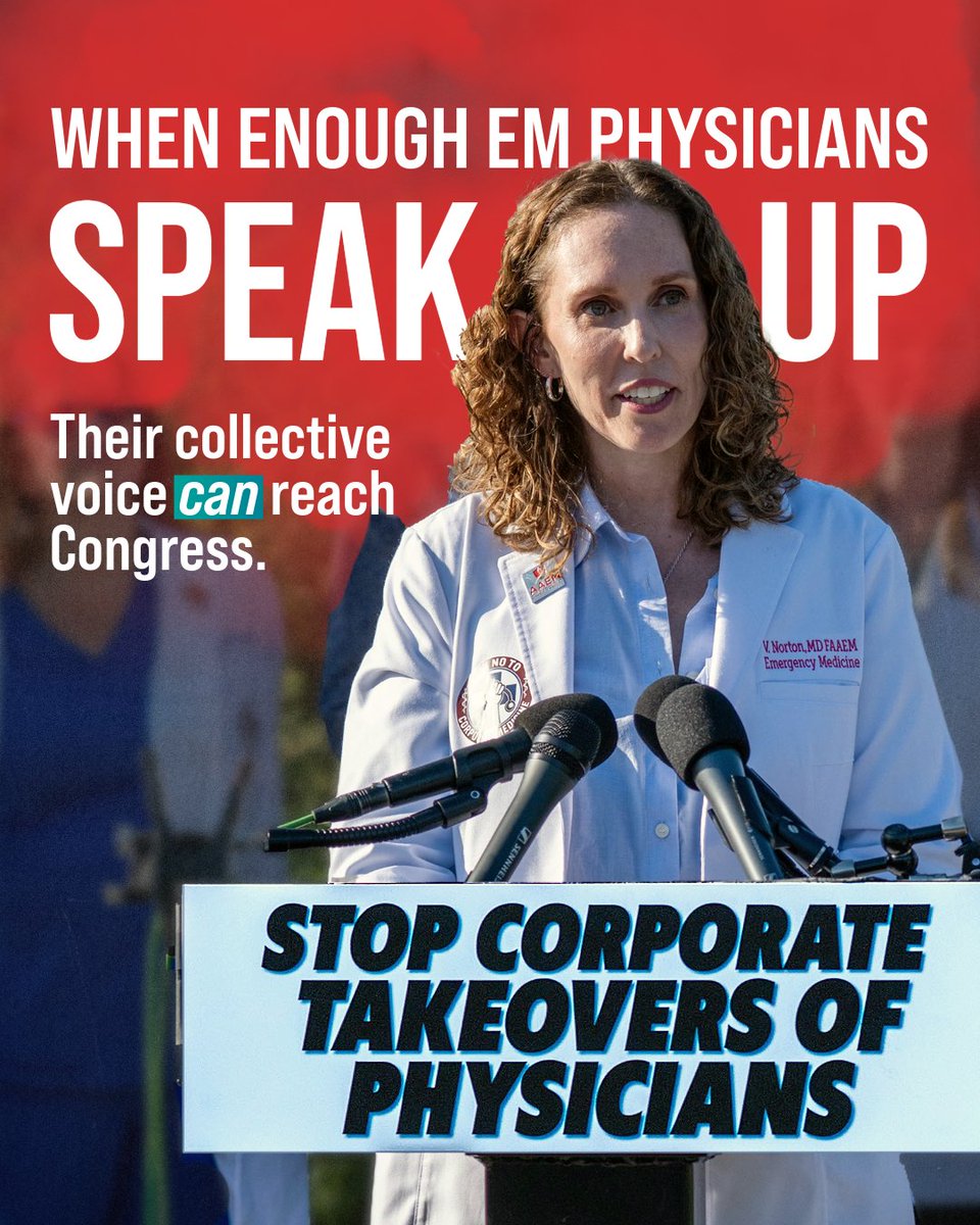 aaeminfo's tweet photo. Yesterday, we saw what years of collective advocacy can lead to: the introduction of the Stop Corporate Takeovers of Physicians Act.

AAEM has spent more than 30 years fighting for physician autonomy. That work is powered by emergency physicians who choose to stand together. https://t.co/YP17g00glR