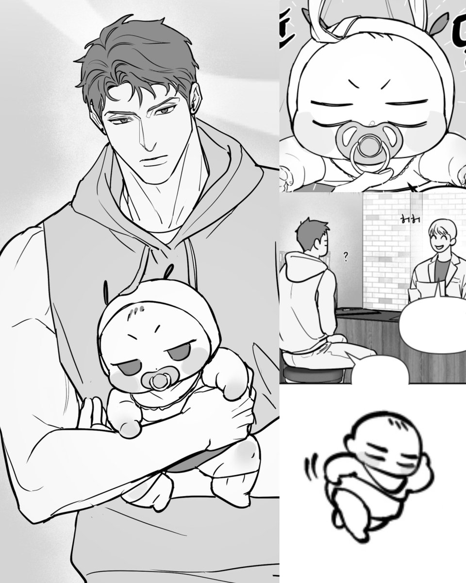 Mimitthaa's tweet photo. Gyuchan en una revisión ♡

—Hola
—El niño es muy redondo hahaha
—《¿Te estás burlando de mí por estar gordo?》
—?? 

#DogAndBird #blmanhwa https://t.co/DW9seOc7us