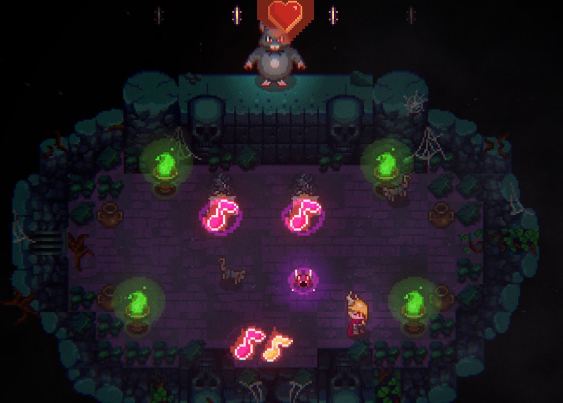 CamacebraGames's tweet photo. Thank you for joining us at the #devINITIVEShowcase, featuring games from Spain and Latin America! @devinitiveshow @djpanchi1
We invite you to try out the latest demo of #HeartOfArtemisa, a roguelite rhythm game from Mexico 🇲🇽 At least 40 minutes long demo! https://t.co/USy8IHiXT8