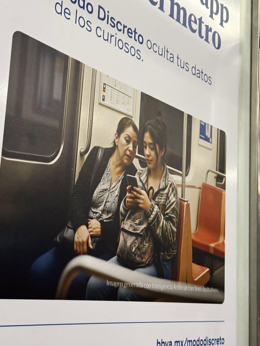 DJD_EGO's tweet photo. La publicidad de .@bbva en el Metro CDMX toda mal hecha con lA.
 Encuentra el error. https://t.co/H8yF7jWXxj