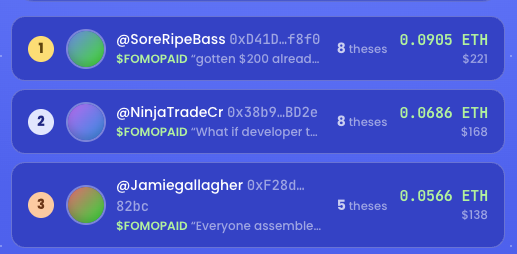 fomopaid's tweet photo. Wtf top 3 earned more than 500$ in $FOMOPAID 

You are not bullish enough, raise your targets https://t.co/mruGNJXWO5