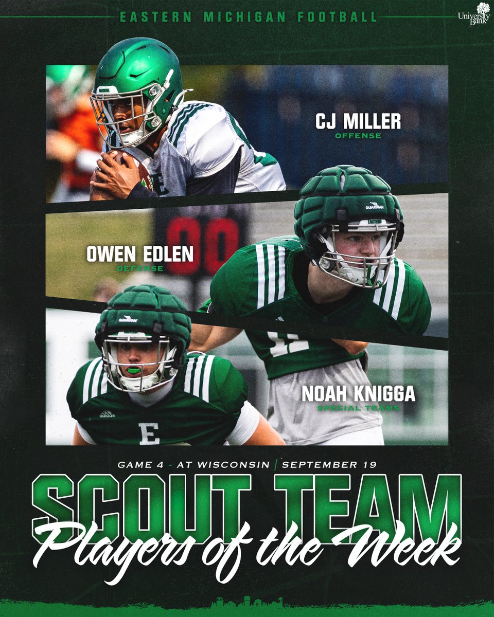 EMUFB's tweet photo. Week 4 Scout Team Players of the Week!

#TheFactory ⛓️ #ETOUGH https://t.co/IFiqgekWUA