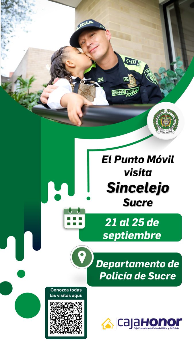 CajaHonor's tweet photo. 🏡 ¡Acceder a vivienda propia es construir estabilidad y tranquilidad para su familia! 👨‍👩‍👧

El Punto Móvil de #CajaHonor llega a Sincelejo. Visítenos en el Departamento de Policía de Sucre del 21 al 25 de septiembre y reciba asesoría para cumplir su sueño. 

¡Les esperamos! 🇨🇴✨ https://t.co/9vdkaN3llj