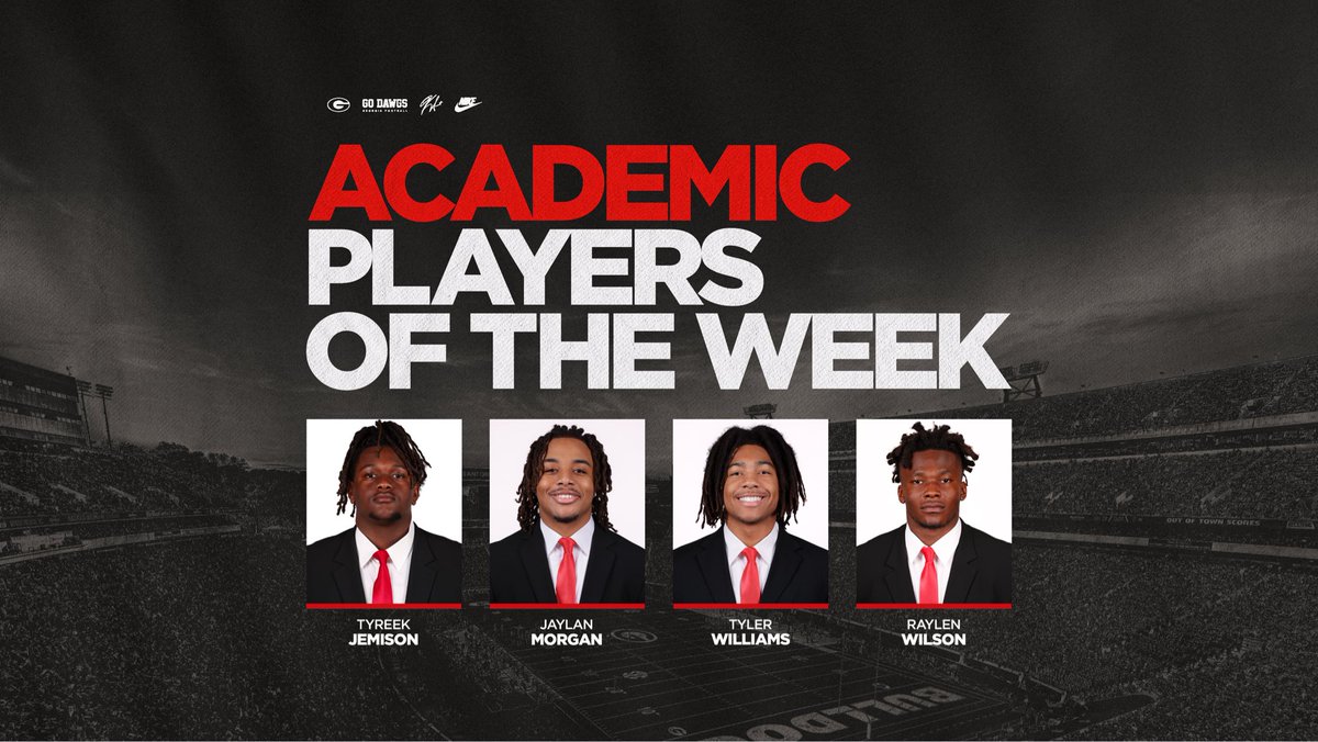 KirbySmartUGA's tweet photo. Congratulations to our Academic Players of the Week !!

#GoDawgs https://t.co/xr7ArjfiMp