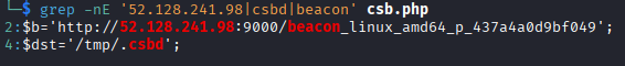 Yusufcancakiir's tweet photo. Found an interesting exposed server while hunting on @Huntio. It was hosting multiple Linux and Windows beacon payloads, along with deployment and lateral movement scripts.

The beacons turned out to be generated by CyberStrikeAI v1.7.18. The Linux and Windows samples were built from the same framework revision:

6edc70f3fc6ece3678009b58c1900de02832690d

The Linux samples contained separate cleartext HTTP C2 configurations pointing to:

180.178.60[.]13:38080
180.178.60[.]13:8443
Both use /check_in, /result and the X-Implant-Token header. Reverse also showed that these were separate listener configurations, with different 43-byte ImplantTokens and AES-256 keys embedded in each beacon.

The Windows sample was a bit more interesting. It was generated from the same CyberStrikeAI revision but communicated with:

http://52.128.241[.]98:8443

The same IP was also being used on port 9000 to serve payloads, so 52.128.241[.]98 appears to have been used for both payload staging and Windows C2.

The files around the beacons also included scripts for SSH key reuse against internal systems, MySQL FILE abuse to write a PHP loader, and Windows deployment through WMI with ATExec as a fallback.

One of the deployment chains pulled the Windows beacon from an internal staging host before execution.

So far the activity looks roughly like:

webshell / foothold
-> Linux CyberStrikeAI beacon
-> credential and SSH key discovery
-> internal pivoting
-> Windows deployment
-> Windows CyberStrikeAI beacon

Initial infrastructure discovery was through https://t.co/BWT7fdXtBj. The rest came from digging through the recovered files and reversing the beacons.