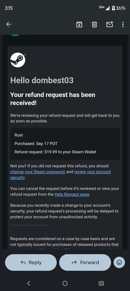 HeroicSide's tweet photo. @Steam_Support 

Hey, Steam! I love your service and I am loving being a PC gamer but some jerk hacked my account and bought Rust for himself using my account! I just issued a second refund request but the first was denied. Can you PLEASE help me out?! https://t.co/KzMzby6nBc