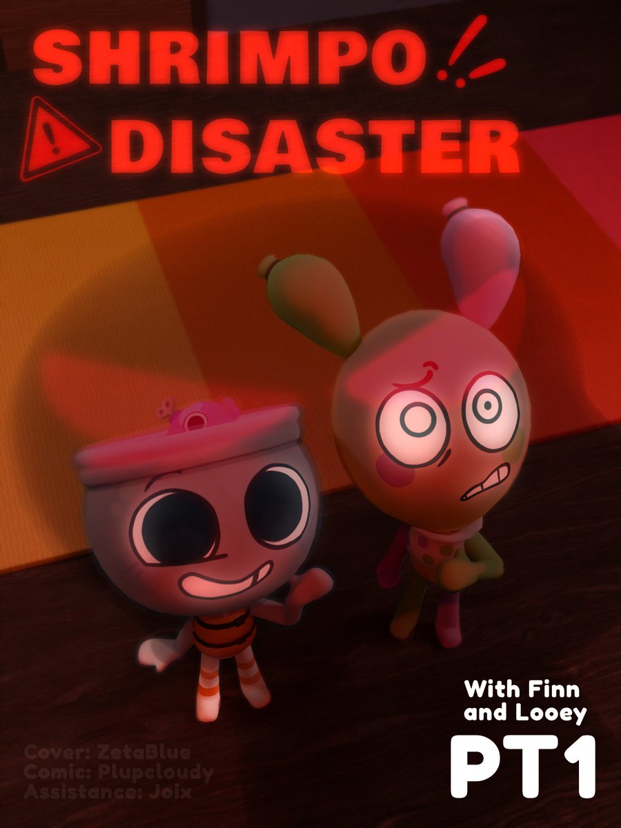 plupcloudy's tweet photo. SHRIMPO DISASTER! // COMIC EN ESPAÑOL #dandysworld #shrimpo #Finn #Looey #fanart #fancomic
@/zZetaBlue_08 @/JOIX222 + https://t.co/ccOqNUqTUO