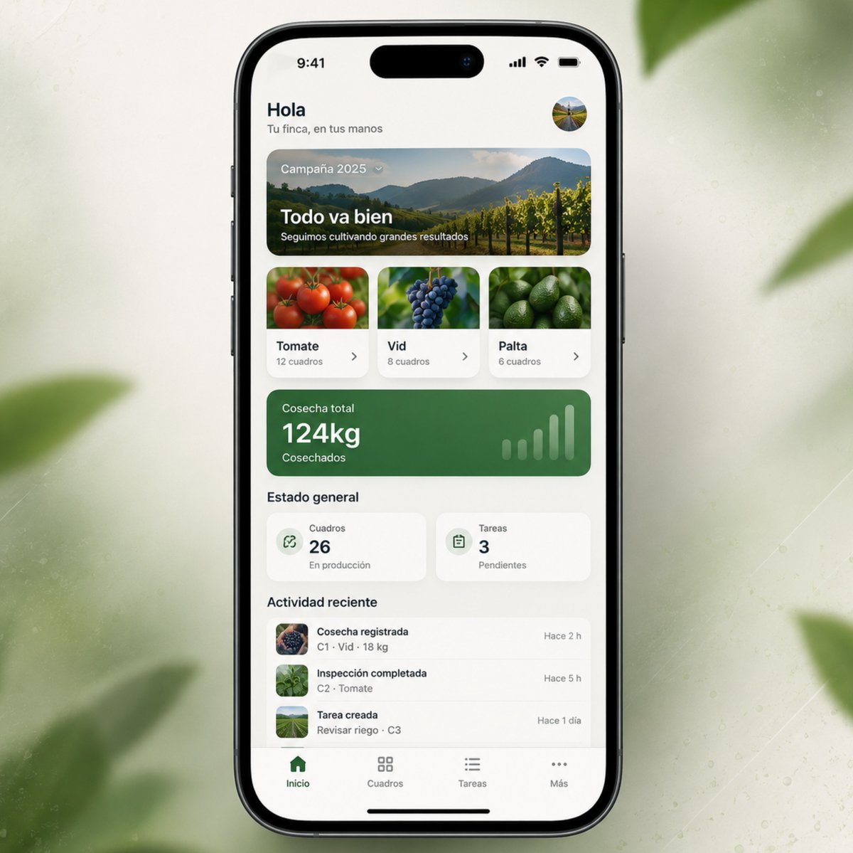 matiasblnc's tweet photo. Llevo semanas metido con algo muy distinto a todo lo que he hecho.

Una app para la finca de mi familia.

La idea es que gestionar el campo sea más fácil que andar con la libreta a todos lados.

🍇 Análisis por temporada
🌱 Cuidado del terreno y plantas
📡 Monitoreo por sensores en tiempo real

Espero terminar pronto para que se empiece a usar y simplificar la vida de mi familia.

Coming soon 🌾
