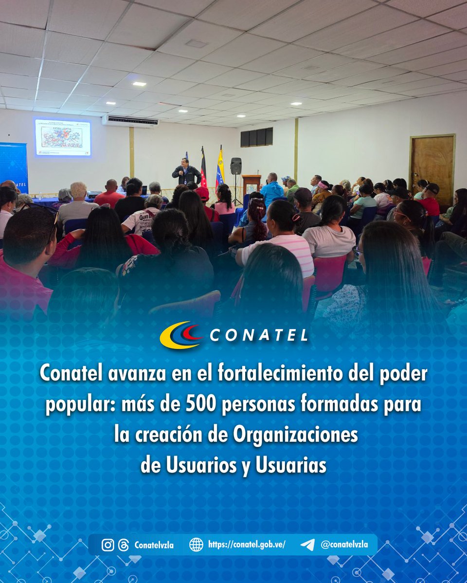 Conatel's tweet photo. Conatel mantiene su despliegue en el estado Miranda con el Plan Piloto de Formación y Conformación de las Organizaciones de Usuarios y Usuarias, promoviendo la ética, la responsabilidad social y el pensamiento crítico desde las bases comunitarias. https://t.co/uXqUafcLtZ