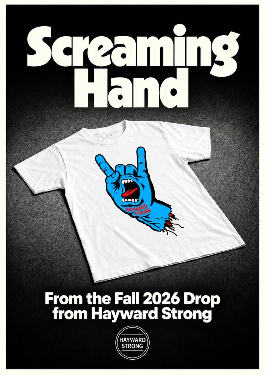 Hayward_Strong's tweet photo. “Screaming Hand”
Fall 2026 Collection #
Available in White &amp; Red
Link to purchase in the bio #HaywardStrong https://t.co/6uKI9FEllm