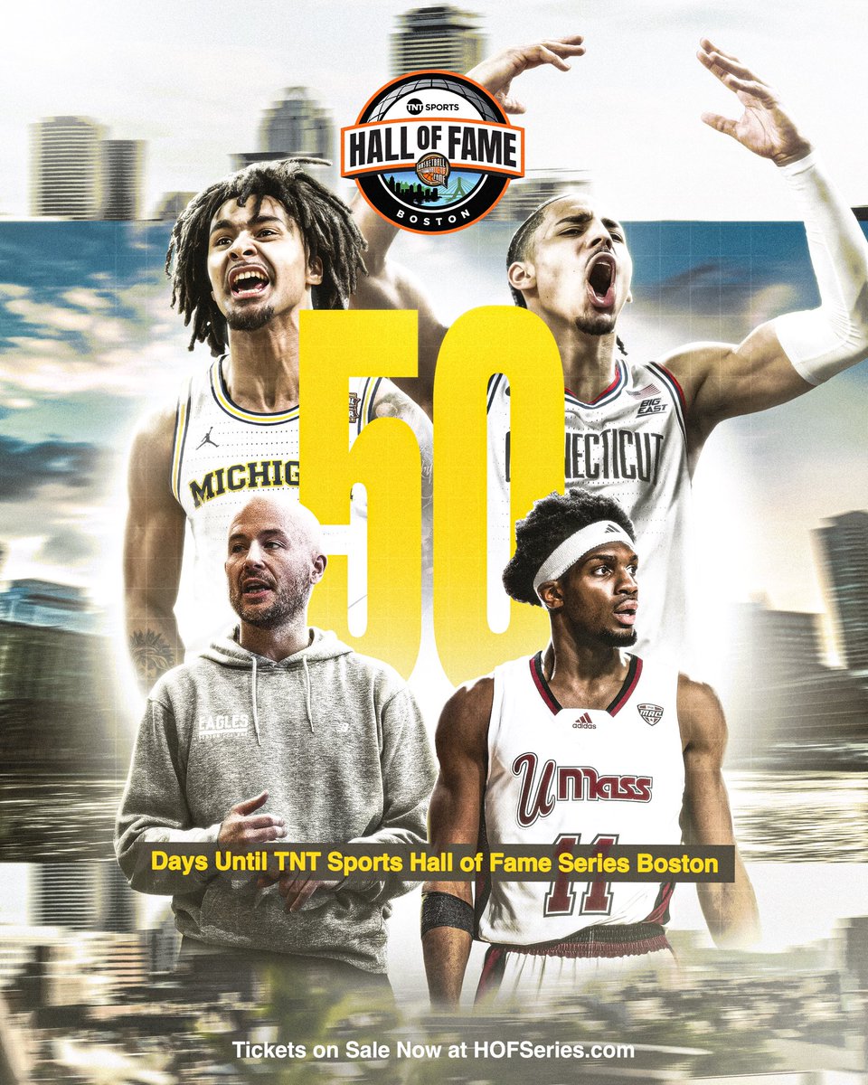 hofseries's tweet photo. 50 days until the 2026 TNT Sports HOF Series Boston. 🏀 

🎟️: https://t.co/5eQV9HjyjH

#HOFSeries | #HoophallU https://t.co/9k4D0K9znz