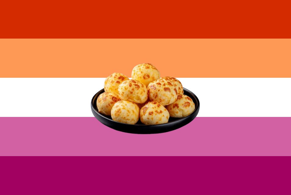 hipolitacalmate's tweet photo. bandera lesbiana chipa para las lesbianas que les gusta la chipa https://t.co/nR6sWBflxQ
