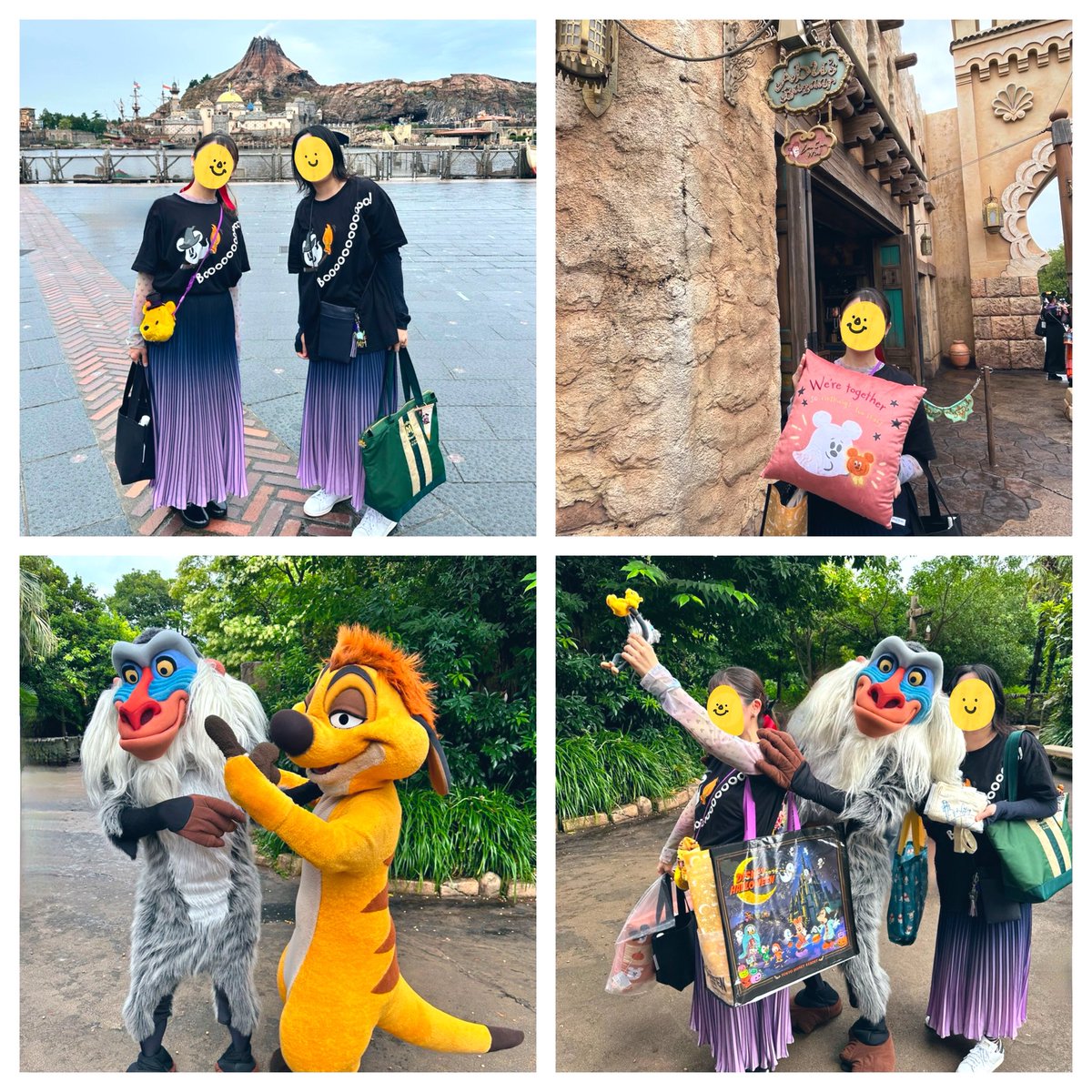 Poohgraffitti's tweet photo. 一昨々日、インパしてきました🌋
ハロウィングッズをGETし、パンプキンパジャマのプーさんもお迎え🎃アブーズ・バザールではクッションGET！✌️リゾラスタンプラリーをして、ストアにも寄り、ダンス・ザ・グローブ！に初当選もして大満足な1日でした✨
今回も親友とお揃いコーデ( ´꒳`*)人(*´꒳` ) https://t.co/WuG23iFpu8