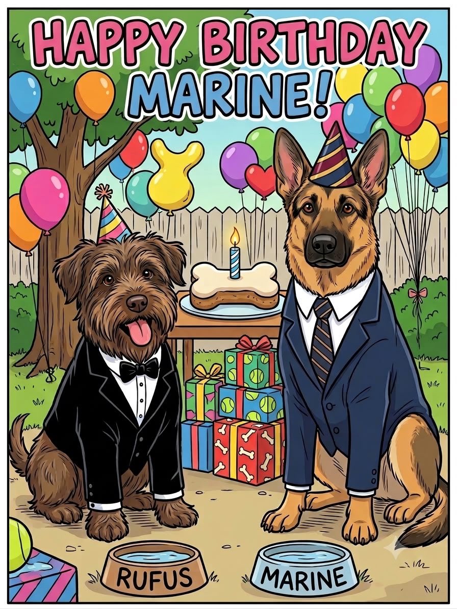 Poob129's tweet photo. Happy birthday #marine #turned3 @Baldassano @biga614 https://t.co/tnGmvCzY4j