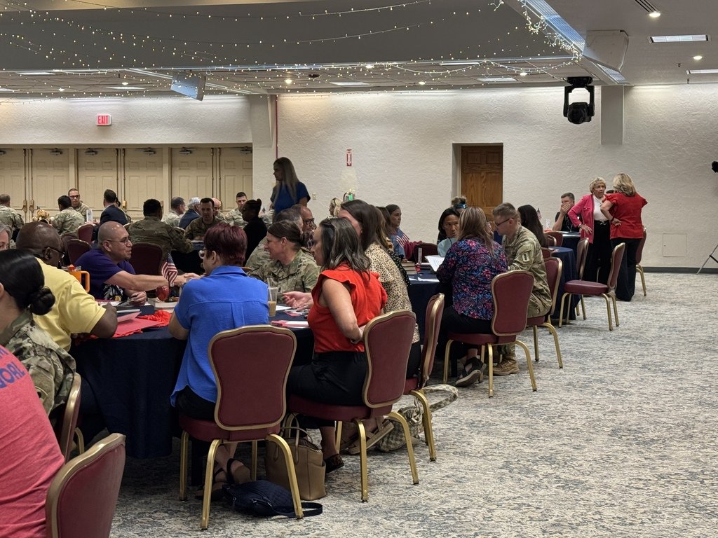 LawtonPS's tweet photo. Today LPS principals and administration attended the P.I.E. (Partners In Education) meeting on Fort Sill. This is a program that pairs military units with LPS schools to enhance education and community relations. https://t.co/1FbfqKutLC