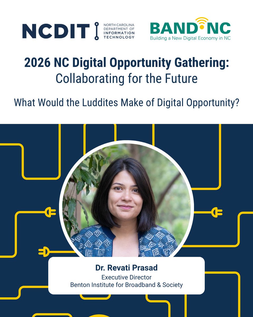 emergingissues's tweet photo. In an era of rapid tech growth, what does digital opportunity for all truly mean? Join us for our keynote w/ Benton Institute Executive Director Dr. Revati Prasad: "What Would the Luddites Make of Digital Opportunity?" View the agenda and register: https://t.co/EPCWwmjvxj https://t.co/Aq7mGW4BUH
