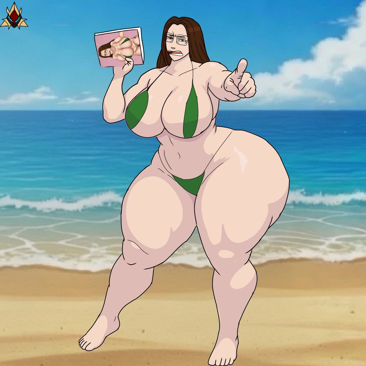 CadoxGx's tweet photo. A commission from @Sybber89 

Funny how you say artist are more into larger breasts in comics but uh, you can change their minds, how? Just look how built you are! https://t.co/ggrWmAPudQ