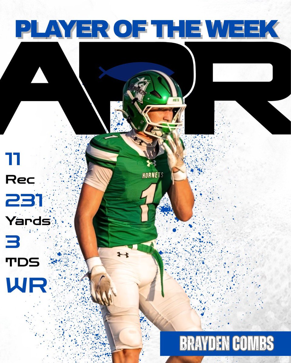 APRanchFB's tweet photo. 🏆 AP Ranch Players of the Week 3 🏆

🔥 @braydencombs09 : 11 receptions, 231 yards, 3 TDs 
🔥 @LaneVargas_ 293 passing yards, 49 Rush, 6 TDs
🔥 @DorianMaham 9 receptions, 115 yards, 2 TDs

Three big-time performances from our guys! Who gets your vote? 👀🏈

#APRanchFootball https://t.co/FxlfmAc19A