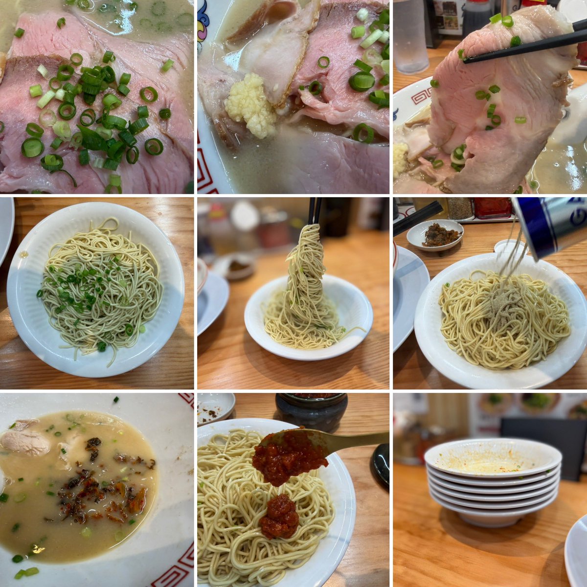 toshiyabu's tweet photo. 博多豚骨丸壱　博多ラーメン

高田馬場のでぶちゃん監修のお店が富山にオープン

熟成されたスープは豚骨のエキスが凝縮

ストレートな細麺がスープをよく持ち上げてとても美味しい

卓上には豊富な味変グッズ
辛子高菜は結構辛め

途中でスープがなくなったので無限替え玉は6玉で終了

ご馳走様でした https://t.co/bz5rADruEv